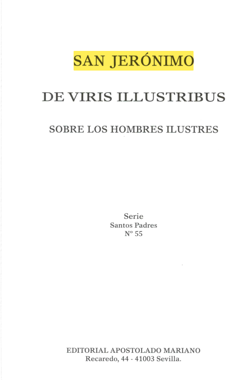 Varones ilustres. San Jerónimo